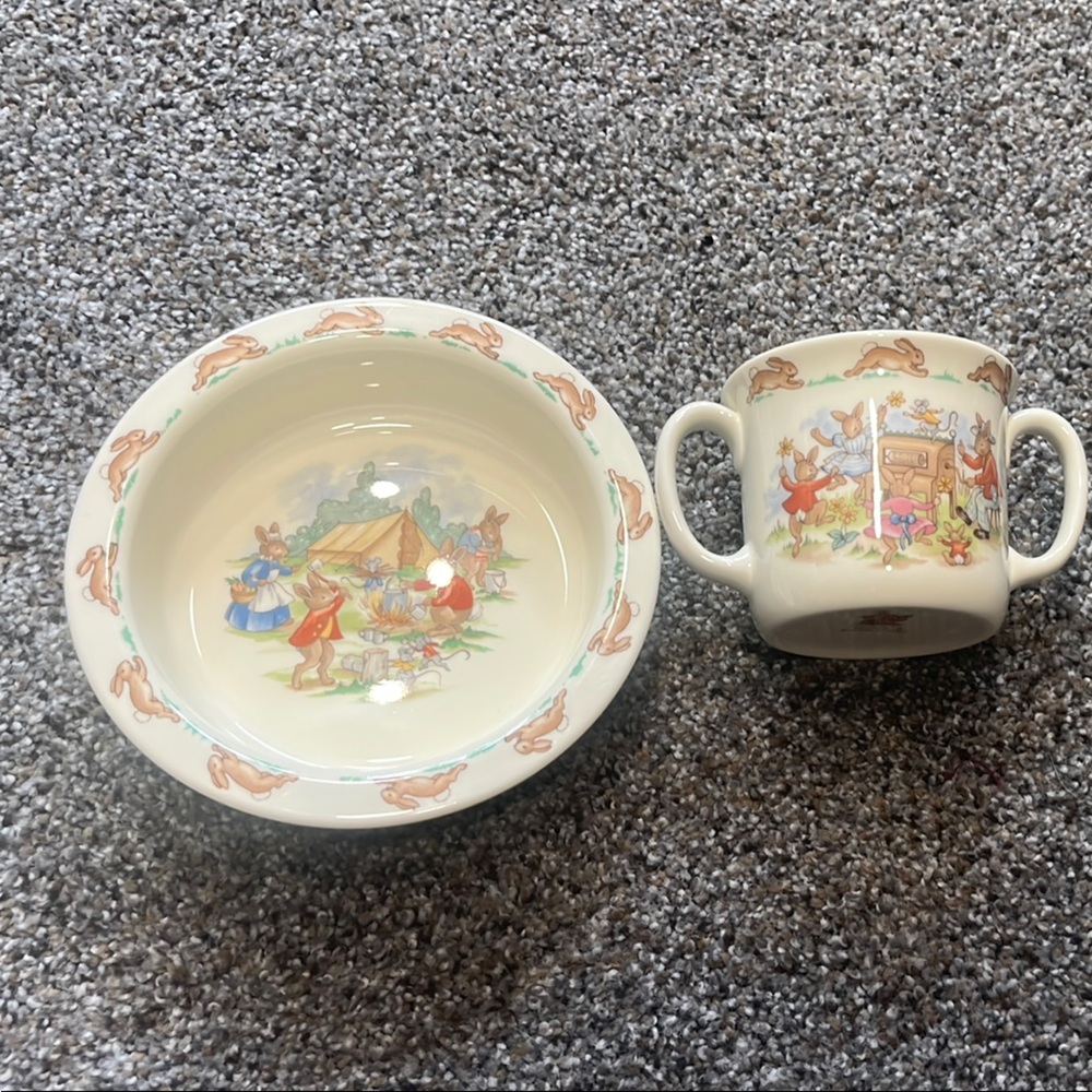 1936 Royal Dalton Bunnykins Bowl and Cup Set